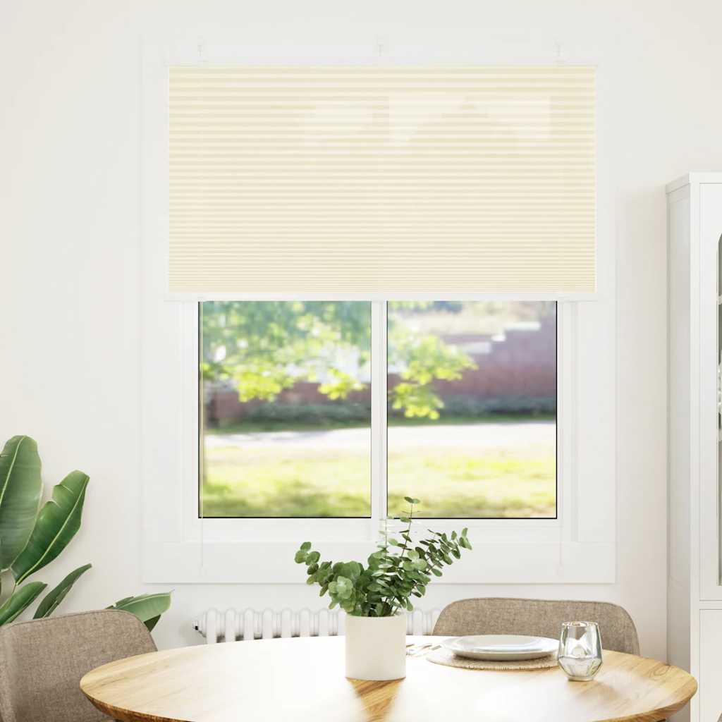 vidaXL Roleta plisowana kremowa 105x150 cm Szerokość tkaniny 104,4cm