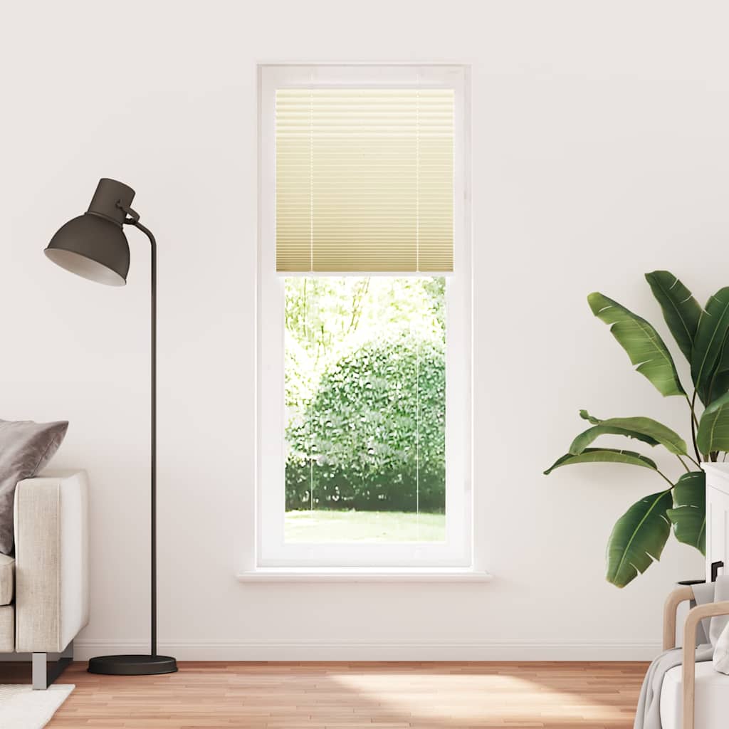 vidaXL Roleta plisowana kremowa 75x200 cm Szerokość tkaniny 74,4 cm