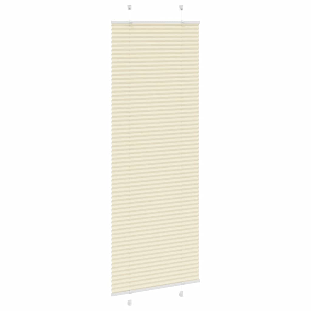 vidaXL Roleta plisowana kremowa 75x200 cm Szerokość tkaniny 74,4 cm