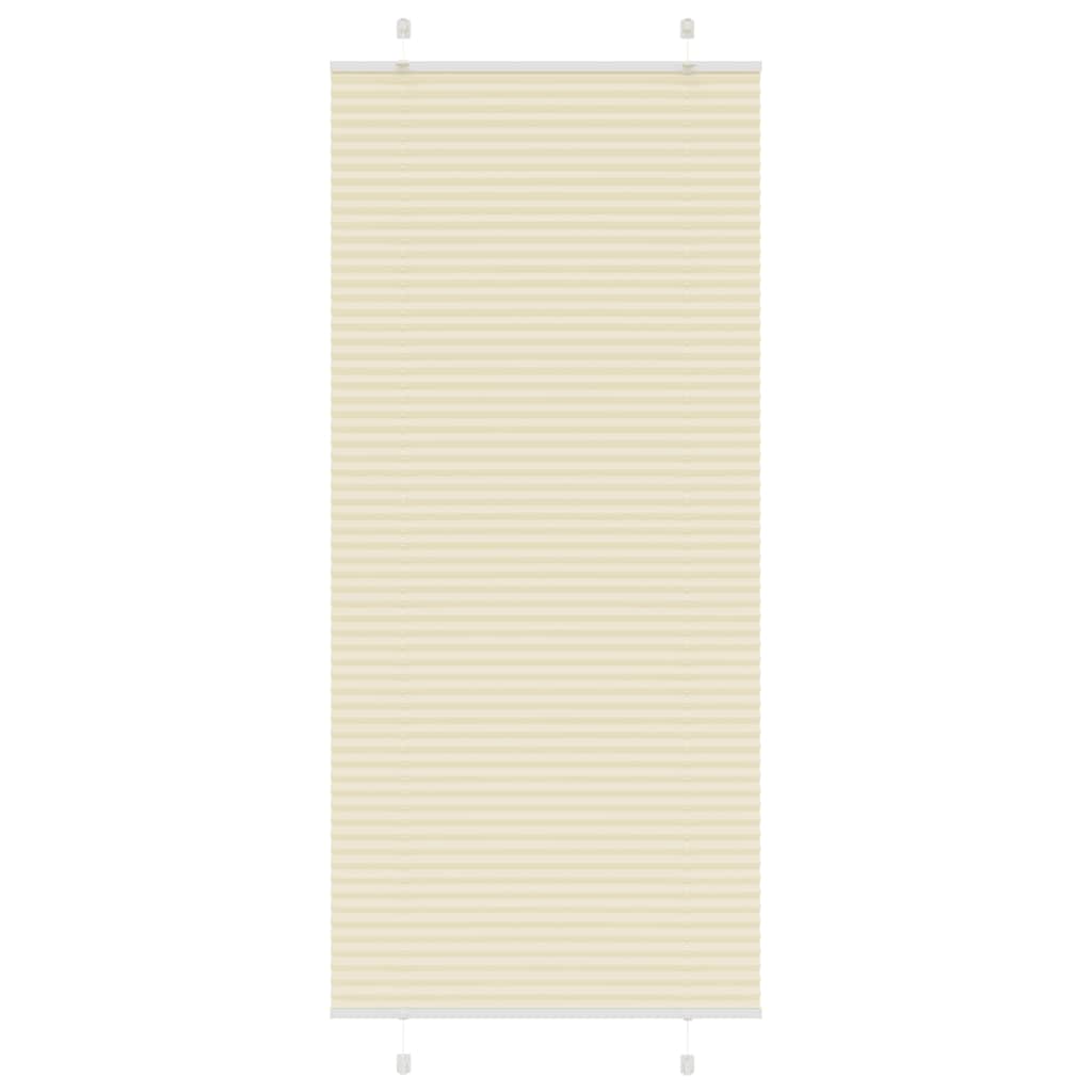 vidaXL Roleta plisowana kremowa 85x200 cm Szerokość tkaniny 84,4 cm