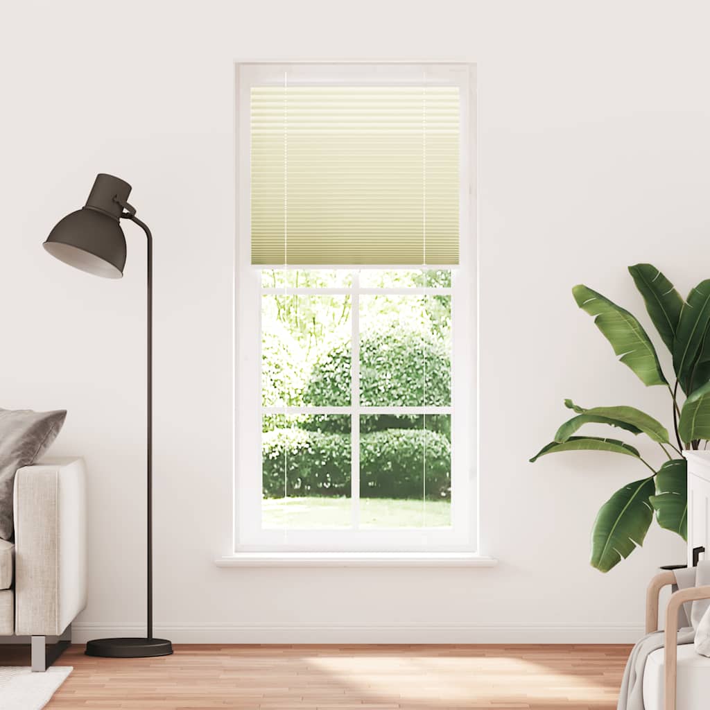 vidaXL Roleta plisowana kremowa 85x200 cm Szerokość tkaniny 84,4 cm