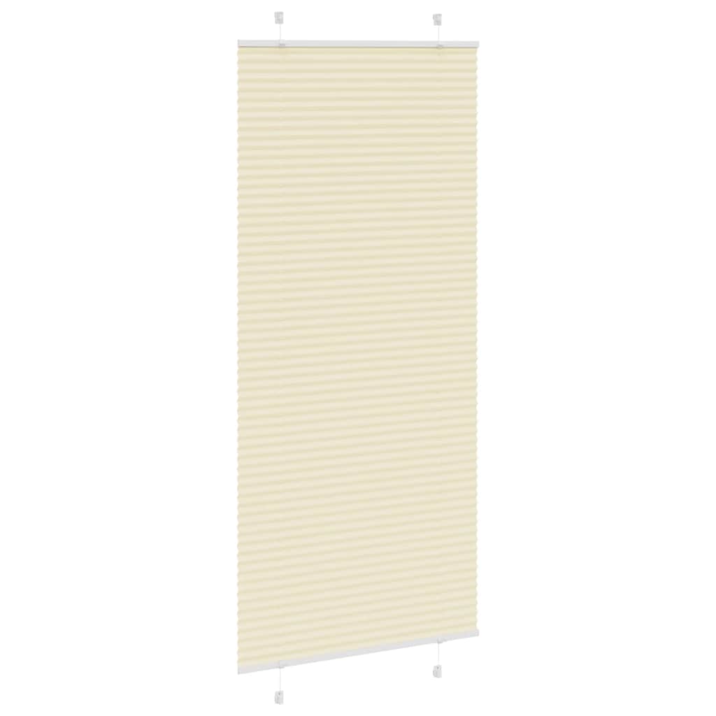 vidaXL Roleta plisowana kremowa 85x200 cm Szerokość tkaniny 84,4 cm