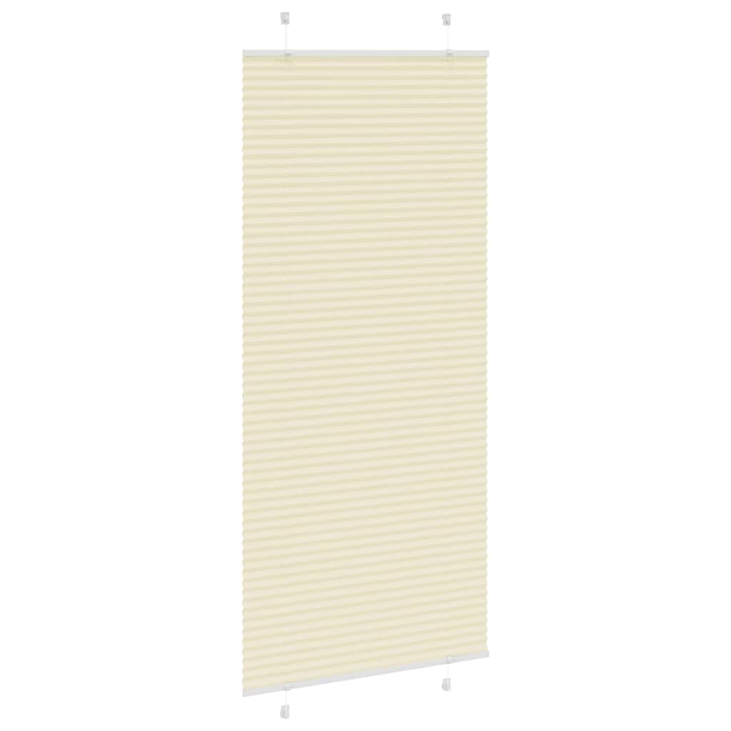vidaXL Roleta plisowana kremowa 85x200 cm Szerokość tkaniny 84,4 cm