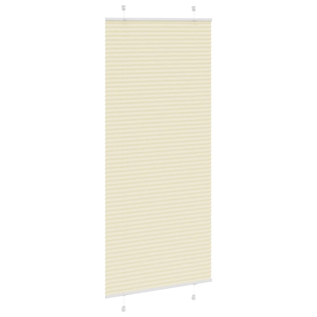 vidaXL Roleta plisowana kremowa 90x200 cm Szerokość tkaniny 89,4 cm