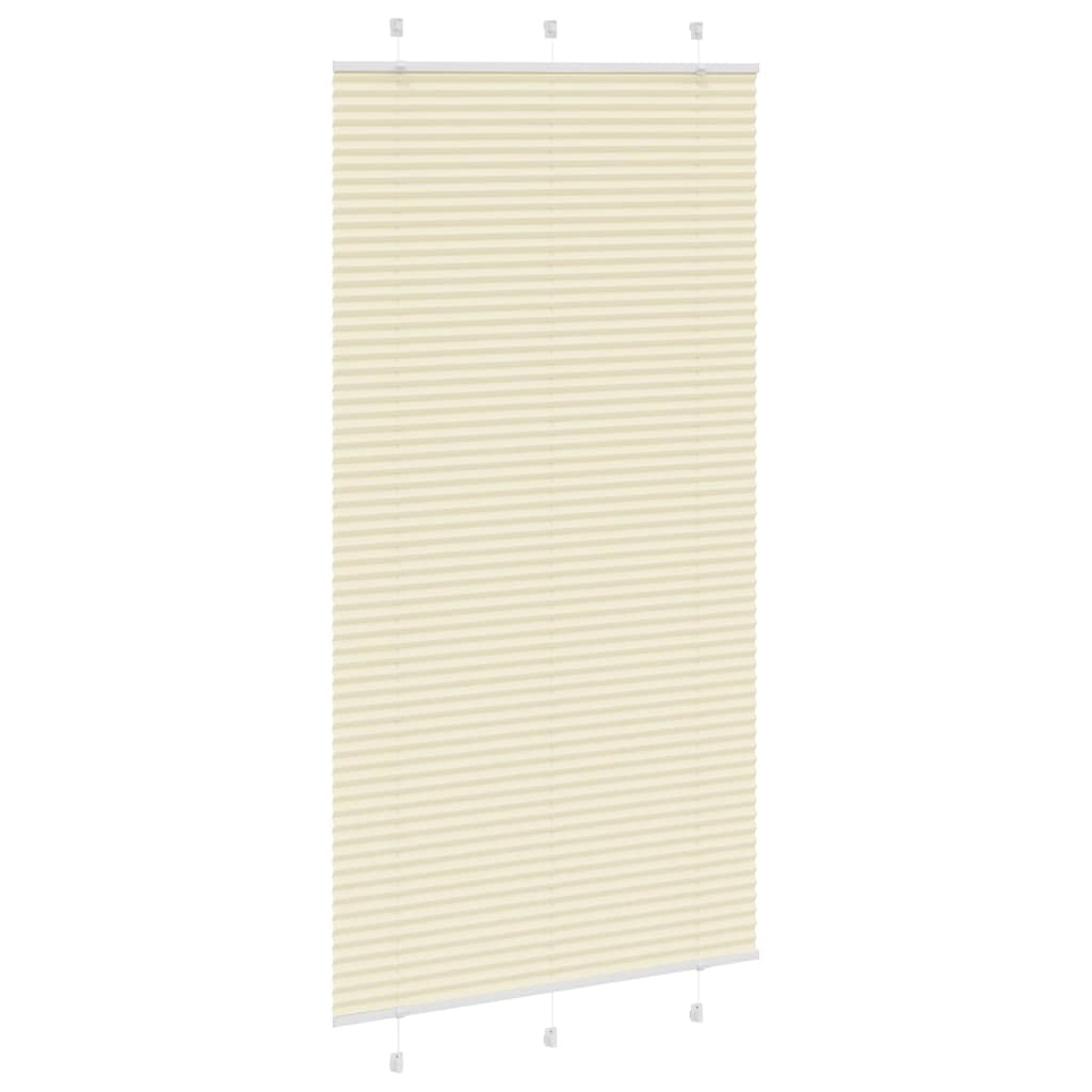 vidaXL Roleta plisowana kremowa 105x200 cm Szerokość tkaniny 104,4cm