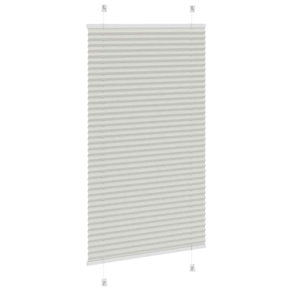vidaXL Roleta plisowana jasnoszara 75x100 cm Szerokość tkaniny 74,4 cm