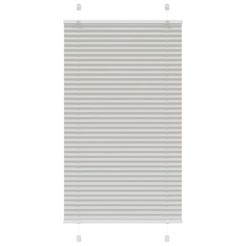 vidaXL Roleta plisowana jasnoszara 80x100 cm Szerokość tkaniny 79,4 cm