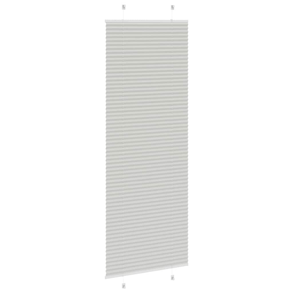 vidaXL Roleta plisowana jasnoszara 75x200 cm Szerokość tkaniny 74,4 cm