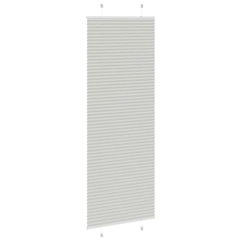 vidaXL Roleta plisowana jasnoszara 80x200 cm Szerokość tkaniny 79,4 cm