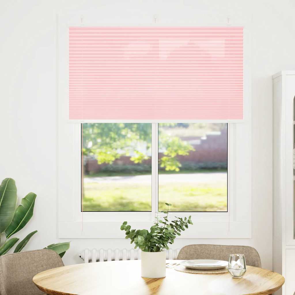 vidaXL Roleta plisowana różowa 110x100 cm Szerokość tkaniny 109,4 cm