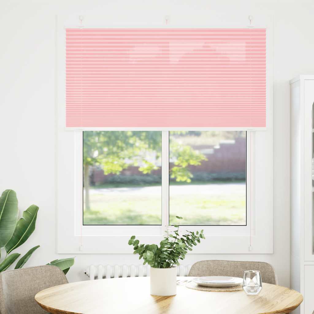 vidaXL Roleta plisowana różowa 120x100 cm Szerokość tkaniny 119,4 cm