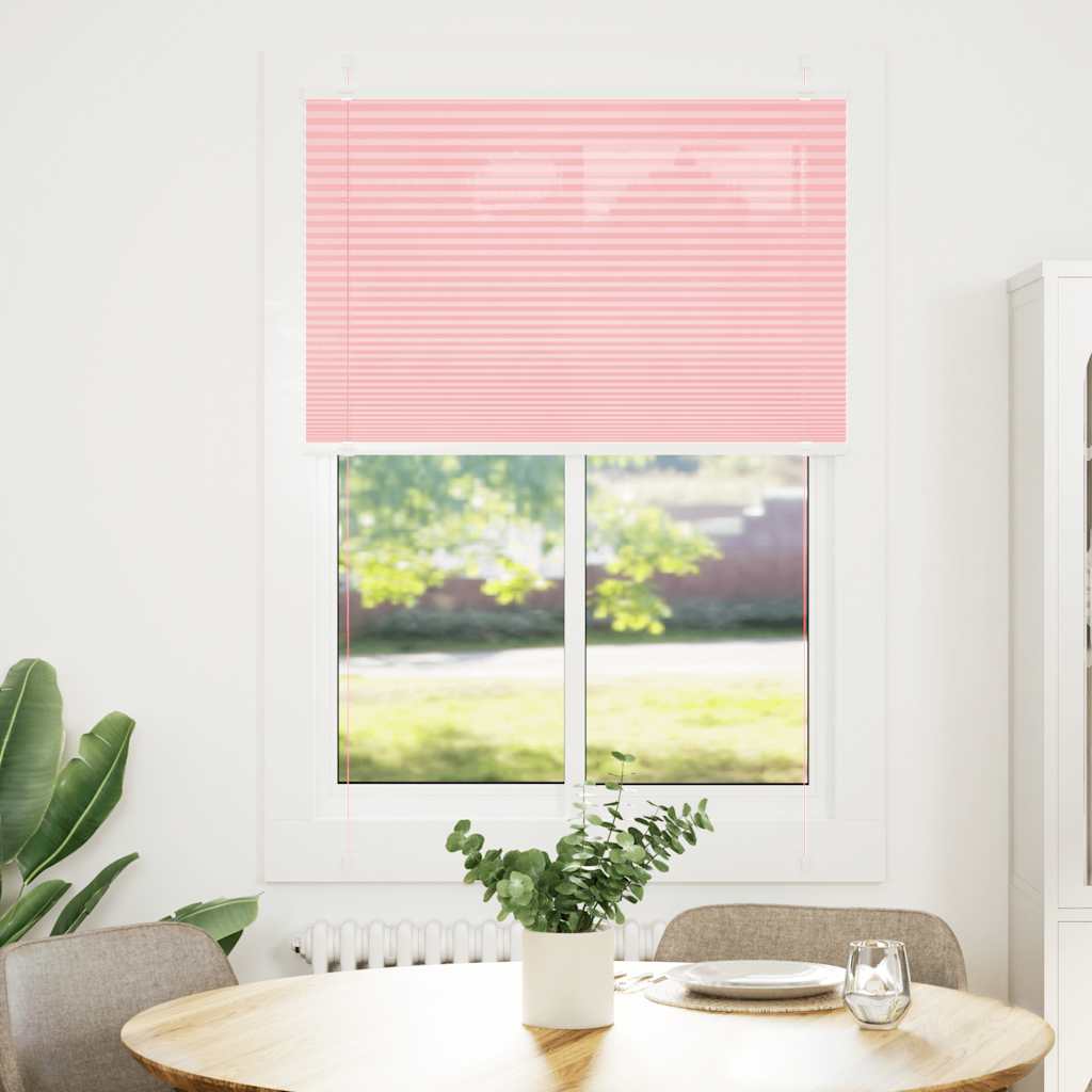 vidaXL Roleta plisowana różowa 100x150 cm Szerokość tkaniny 99,4 cm