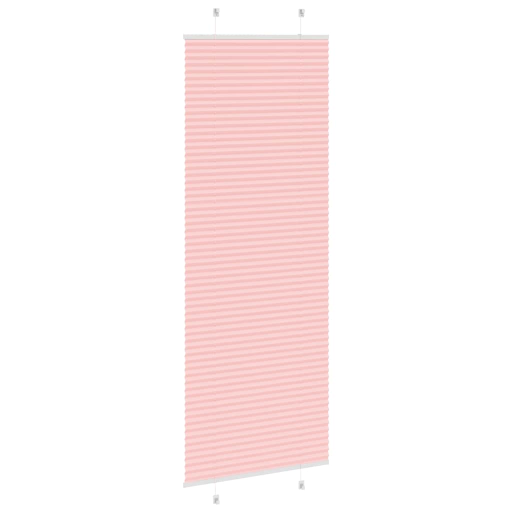 vidaXL Roleta plisowana różowa 75x200 cm Szerokość tkaniny 74,4 cm