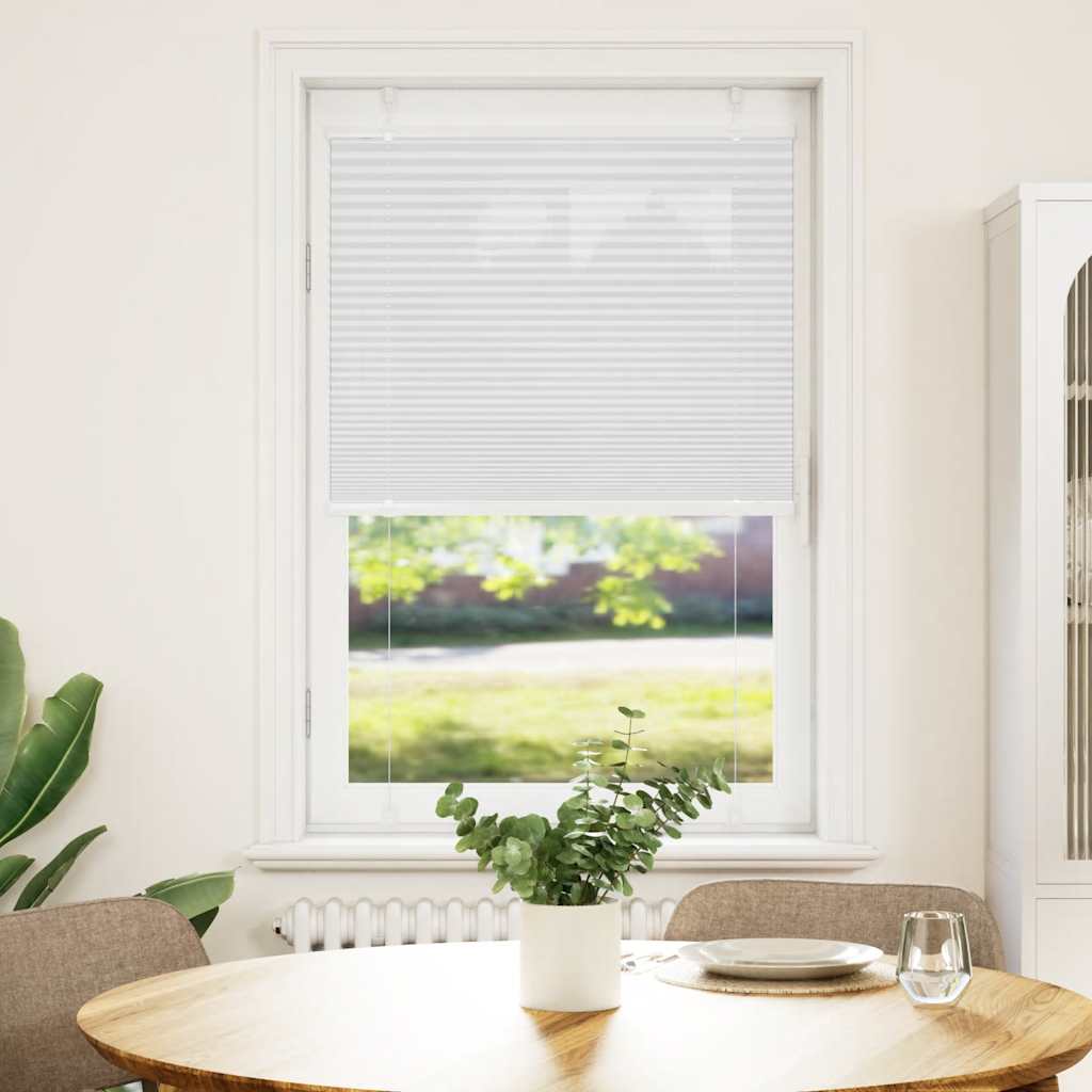 vidaXL Roleta plisowana biała 75x100 cm Szerokość tkaniny 74,4 cm