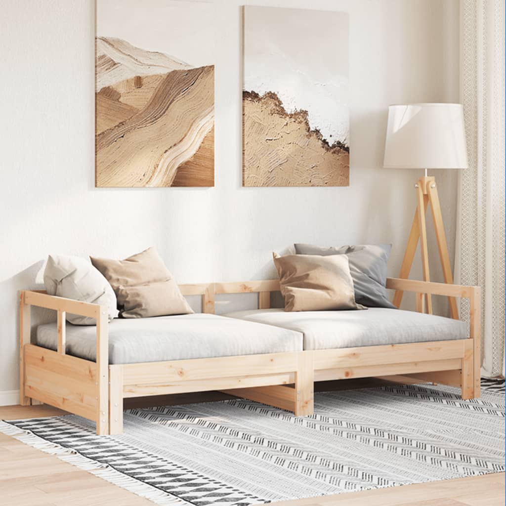 vidaXL Łóżko dzienne bez materaca, 90x190 cm, lite drewno sosnowe