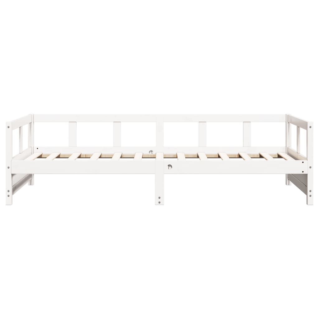 vidaXL Łóżko dzienne bez materaca, białe, 90x200 cm, drewno sosnowe