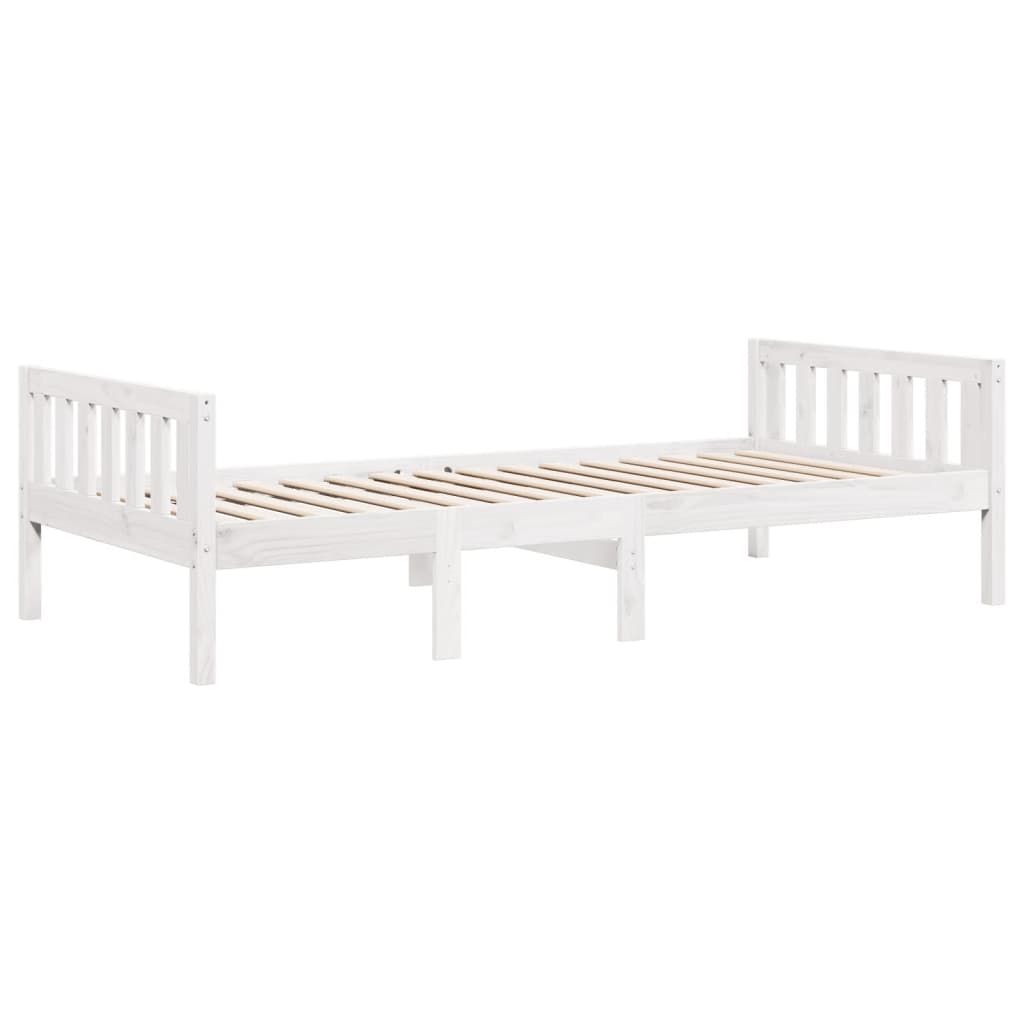 vidaXL Łóżko dziecięce bez materaca, białe, 90x200 cm, drewno sosnowe