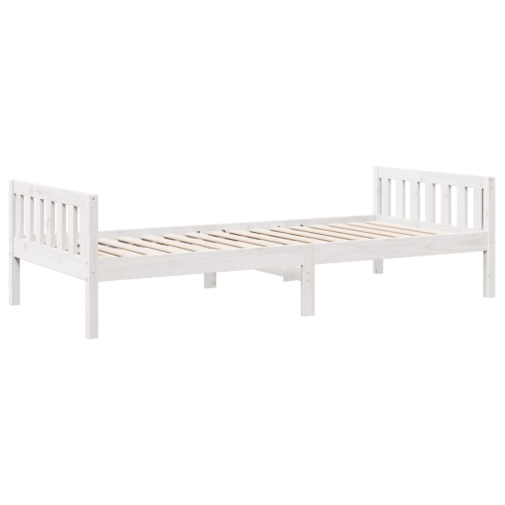 vidaXL Łóżko dziecięce bez materaca, białe, 90x190 cm, drewno sosnowe