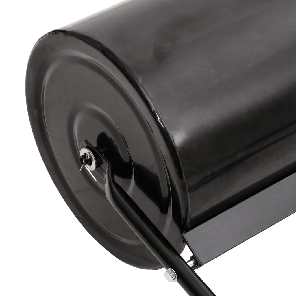 vidaXL Walec do trawnika do ciągnięcia z aeratorem, czarny, 63 L, żelazo