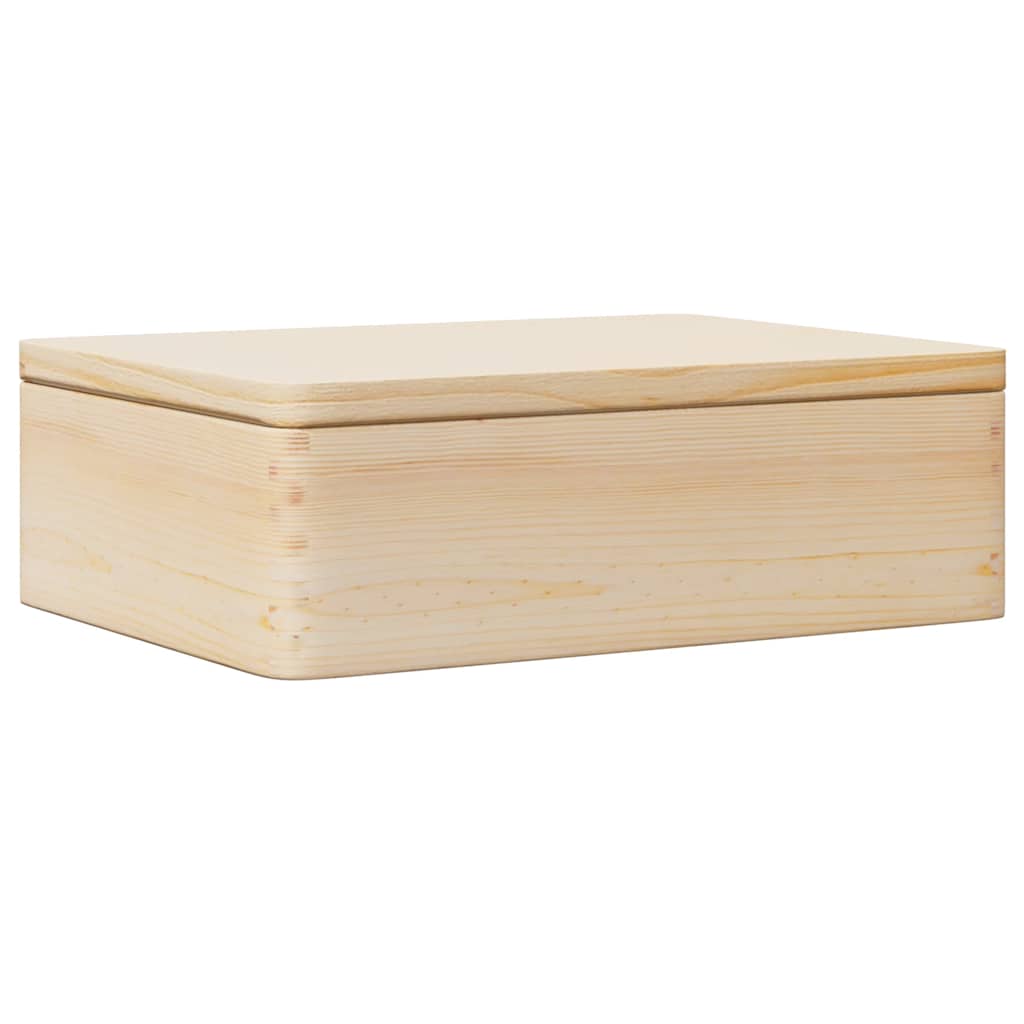 vidaXL Skrzynka drewniana z pokrywką, 40x30x13 cm, lite drewno sosnowe