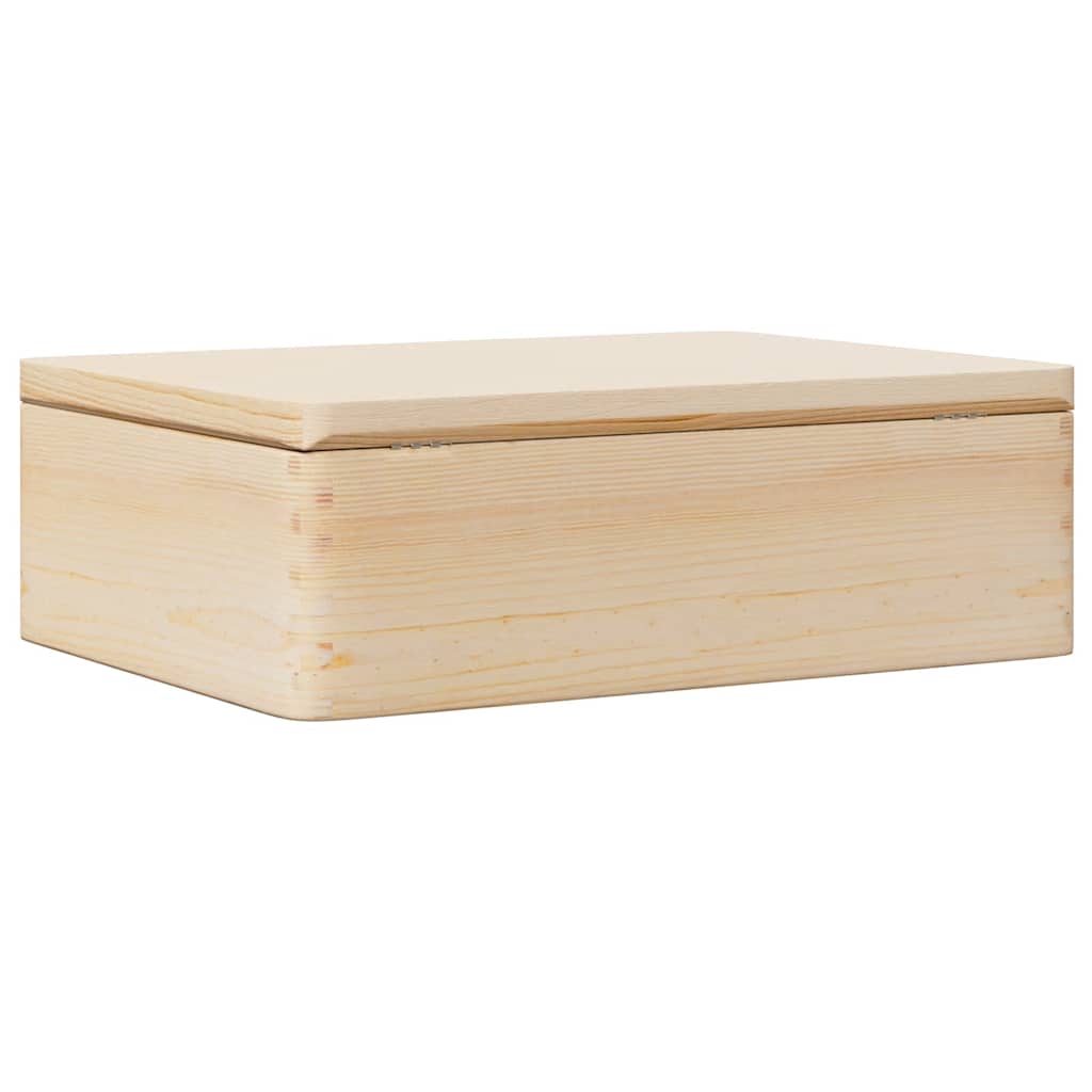 vidaXL Skrzynka drewniana z pokrywką, 40x30x13 cm, lite drewno sosnowe