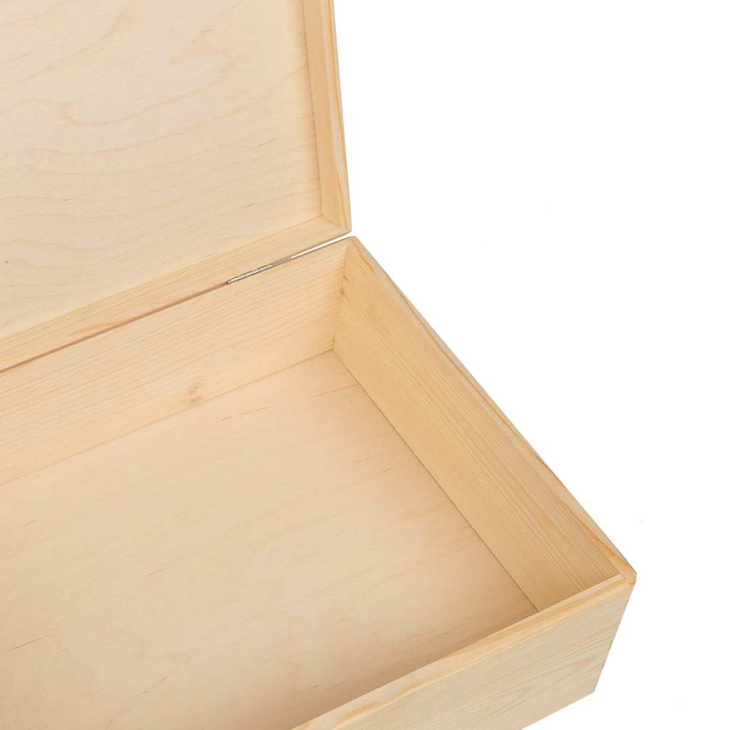 vidaXL Skrzynka drewniana z pokrywką, 40x30x13 cm, lite drewno sosnowe