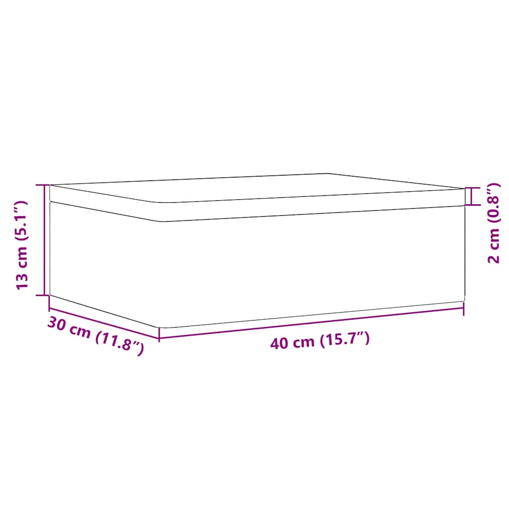 vidaXL Skrzynka drewniana z pokrywką, 40x30x13 cm, lite drewno sosnowe