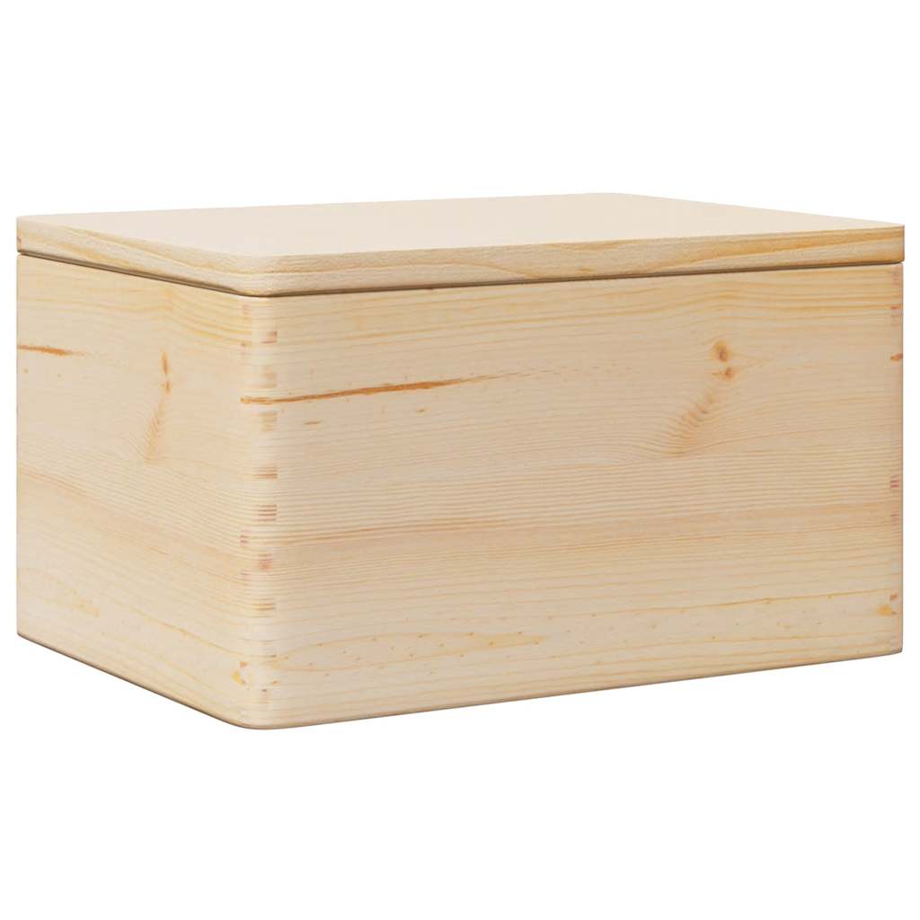 vidaXL Skrzynka drewniana z pokrywką, 40x30x23 cm, lite drewno sosnowe
