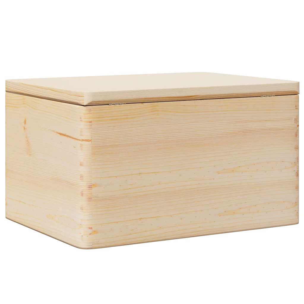 vidaXL Skrzynka drewniana z pokrywką, 40x30x23 cm, lite drewno sosnowe