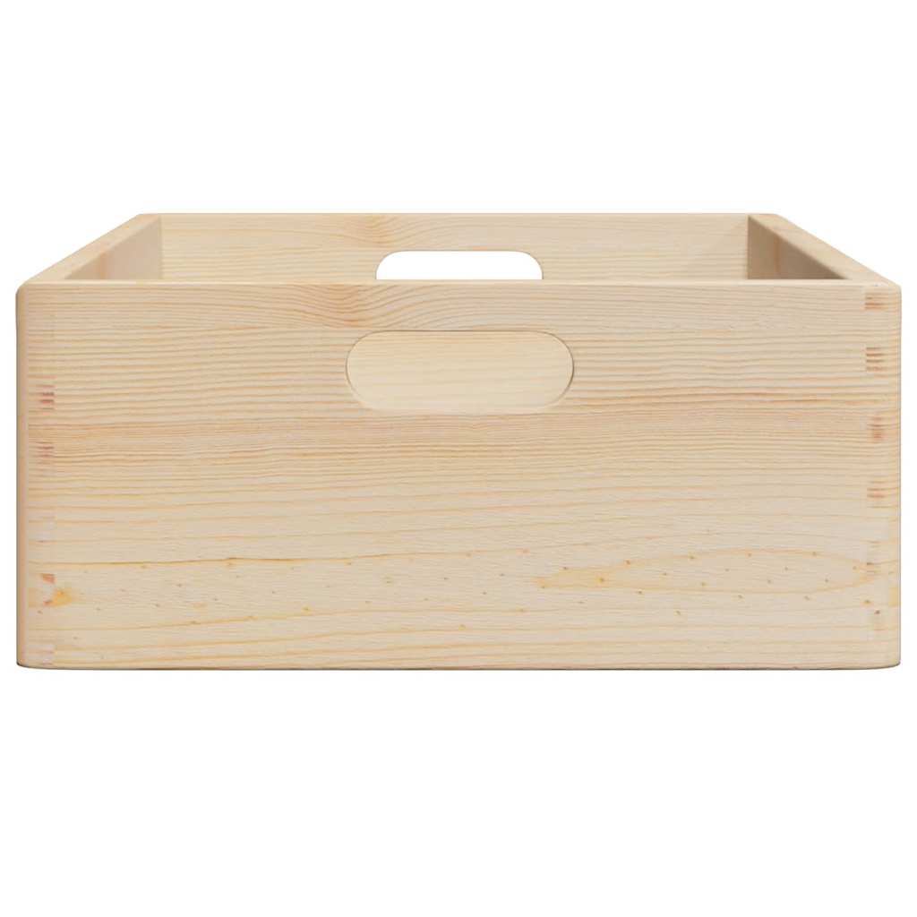 vidaXL Skrzynka drewniana z uchwytami, 40x30x13cm, lite drewno sosnowe