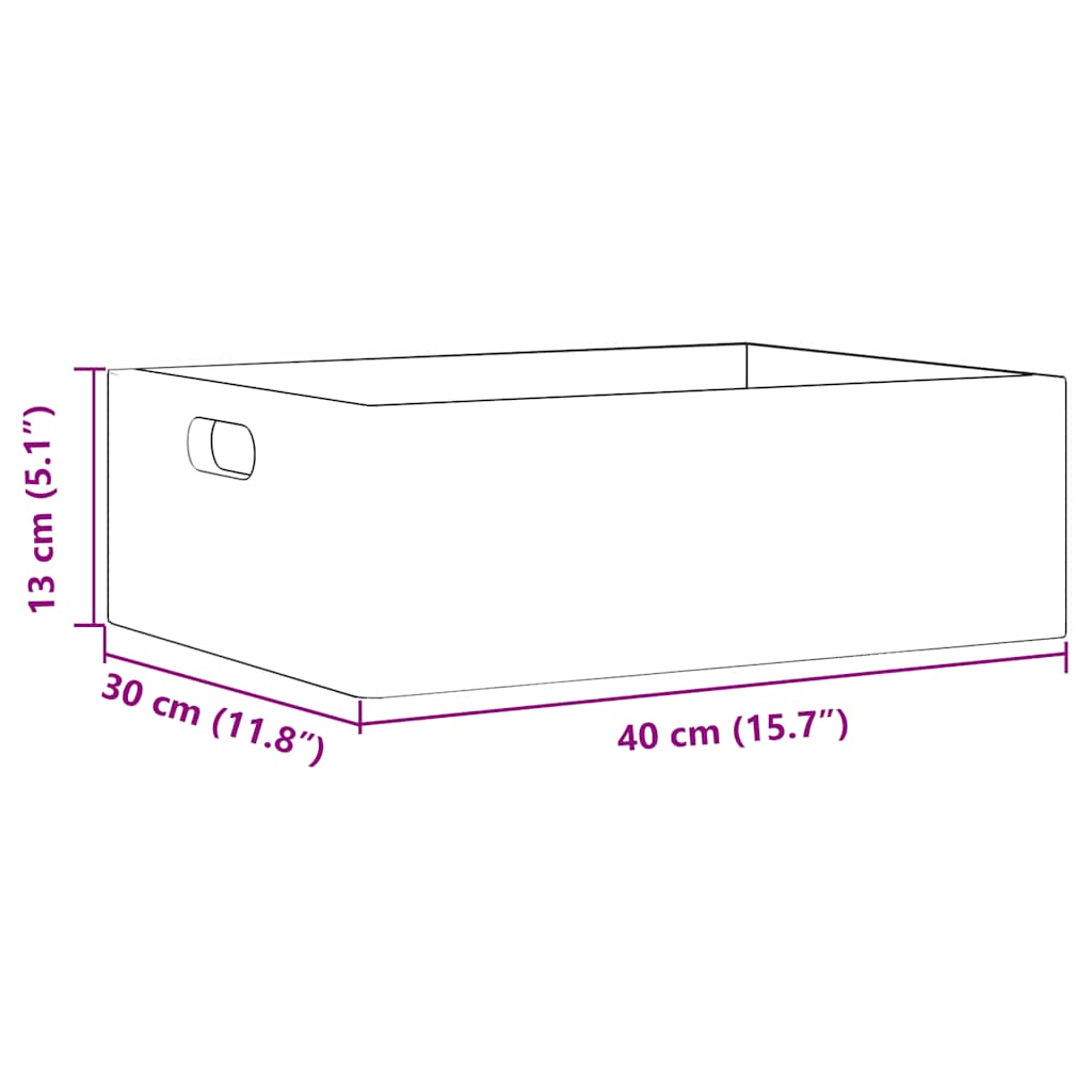 vidaXL Skrzynka drewniana z uchwytami, 40x30x13cm, lite drewno sosnowe