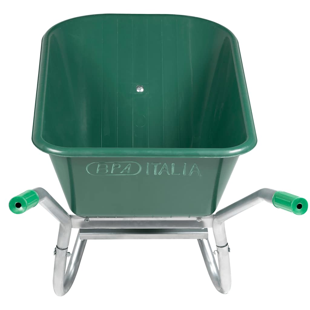 vidaXL Taczka, zielona, 90 L, 150 kg, galwanizowana stal i plastik