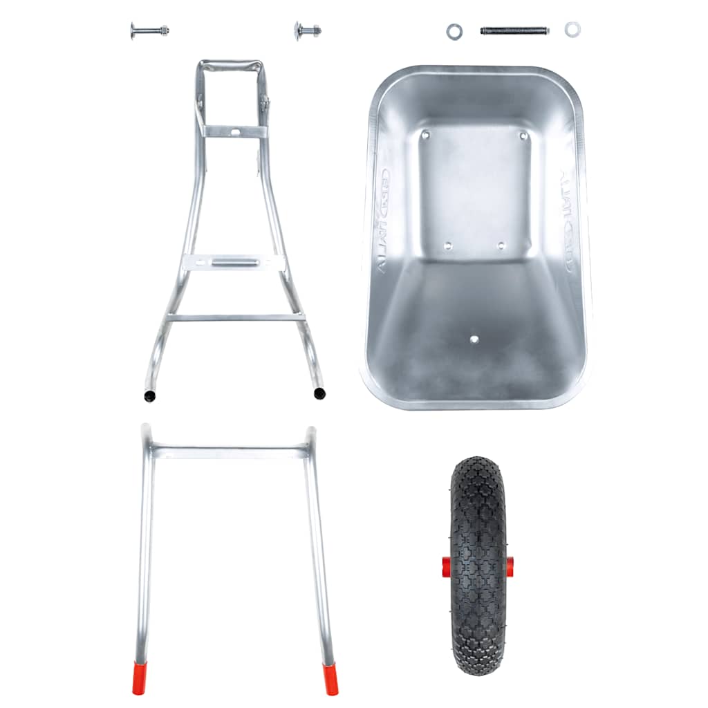 vidaXL Taczka, 90 L, 150 kg, galwanizowana stal i plastik