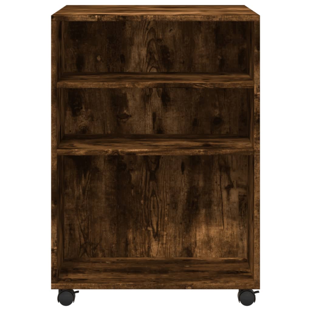 vidaXL Stolik boczny na kółkach, przydymiony dąb, 55x60x78 cm