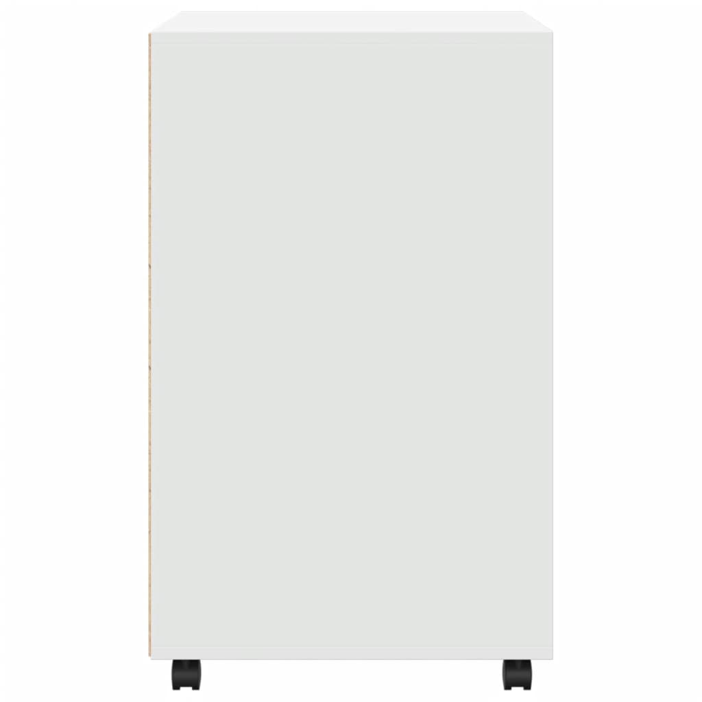 vidaXL Szafka na kółkach, biała, 60x48x81 cm, materiał drewnopochodny