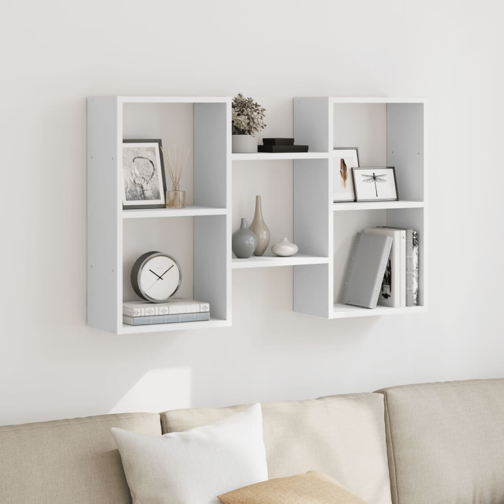 vidaXL Półka ścienna, biała, 96x18x60 cm, materiał drewnopochodny
