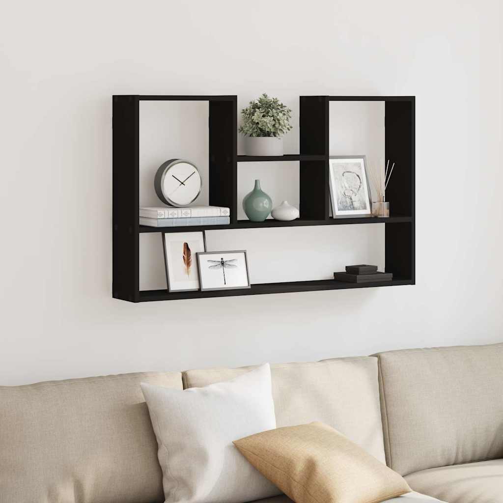 vidaXL Półka ścienna, czarna, 99x15x60 cm, materiał drewnopochodny
