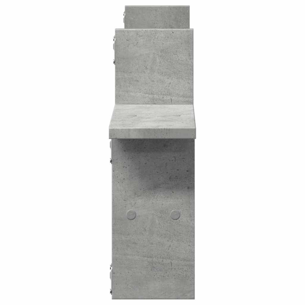vidaXL Półki ścienne, 2 szt., szarość betonu, 38x12x38 cm