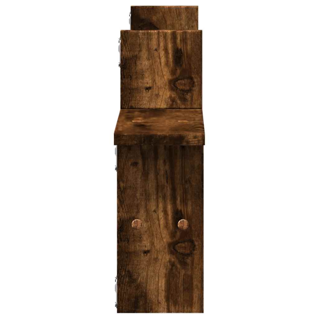 vidaXL Półki ścienne, 2 szt., przydymiony dąb, 38x12x38 cm