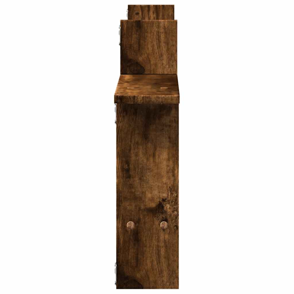 vidaXL Półki ścienne, 2 szt., przydymiony dąb, 50x12x50 cm
