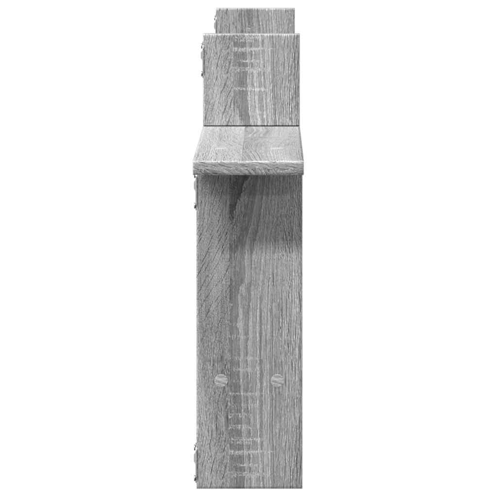 vidaXL Półki ścienne, 2 szt., szary dąb sonoma, 50x12x50 cm