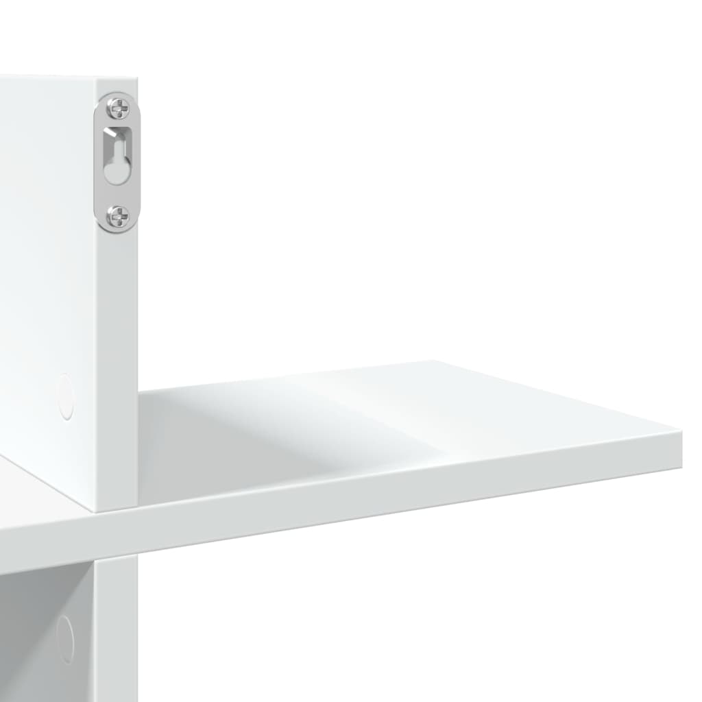 vidaXL Półka wisząca, biała, 124,5x18x60,5 cm, materiał drewnopochodny