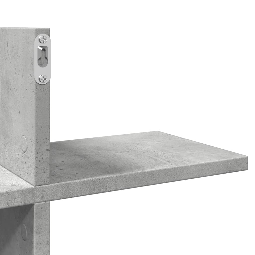vidaXL Półka ścienna, szarość betonu, 124,5x18x60,5 cm