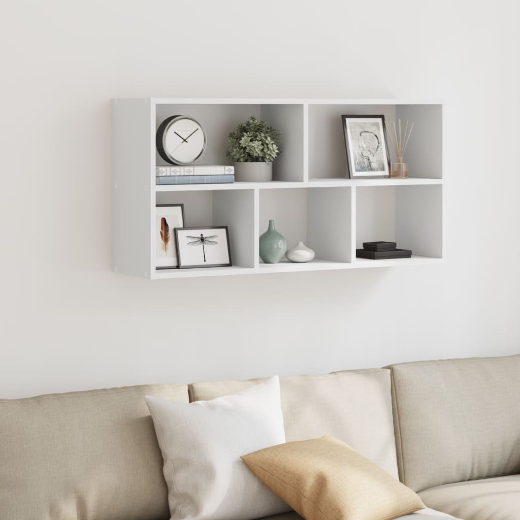 vidaXL Półka ścienna, biała, 100x25x50 cm, materiał drewnopochodny