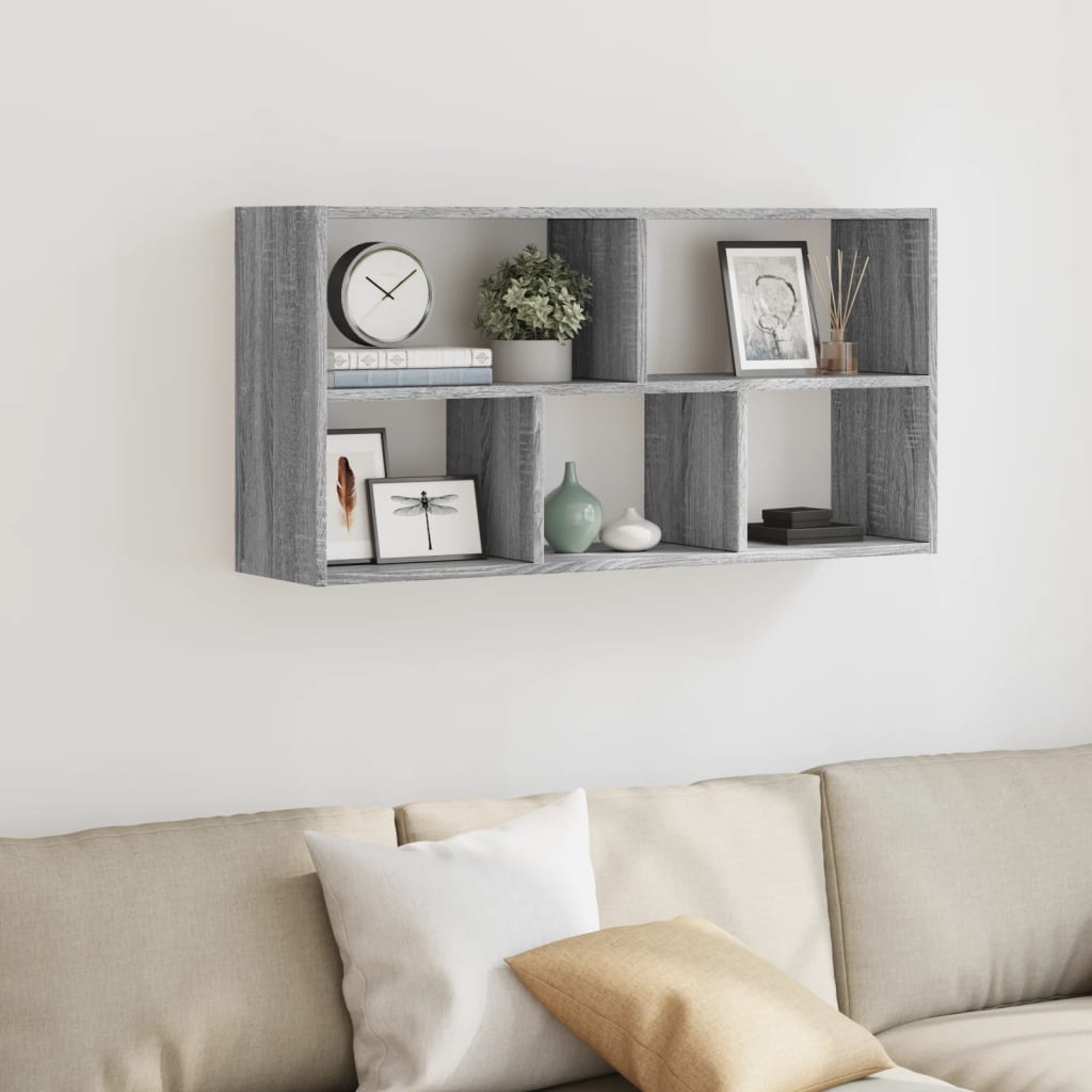 vidaXL Półka ścienna, szary dąb sonoma, 100x25x50 cm