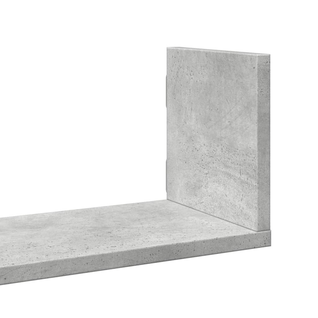 vidaXL Półki ścienne, 3 szt., szarość betonu, 58x18x18 cm