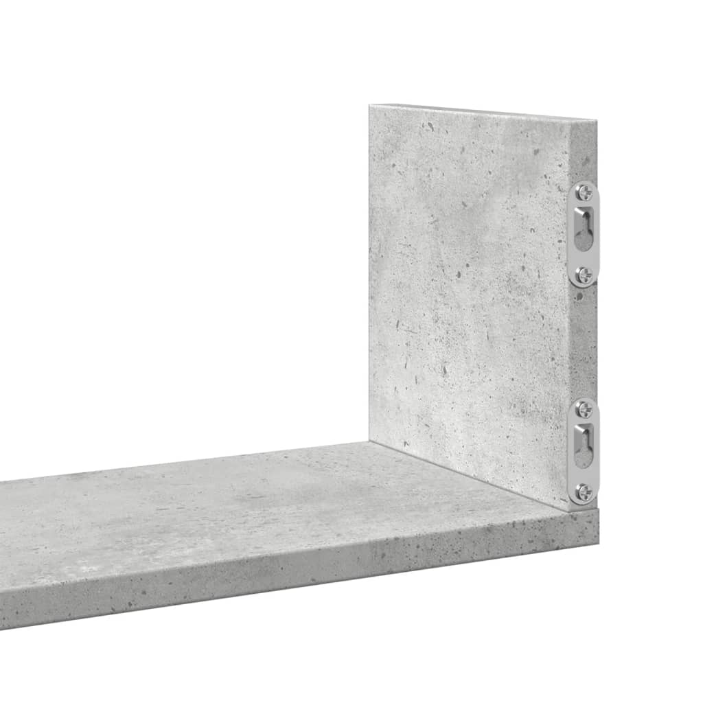 vidaXL Półki ścienne, 3 szt., szarość betonu, 58x18x18 cm