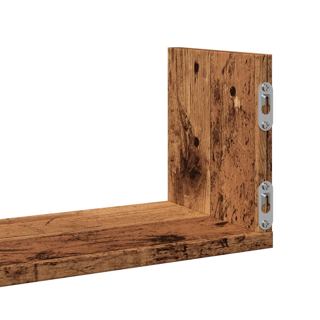 vidaXL Półki ścienne, 3 szt., stare drewno, 58x18x18 cm