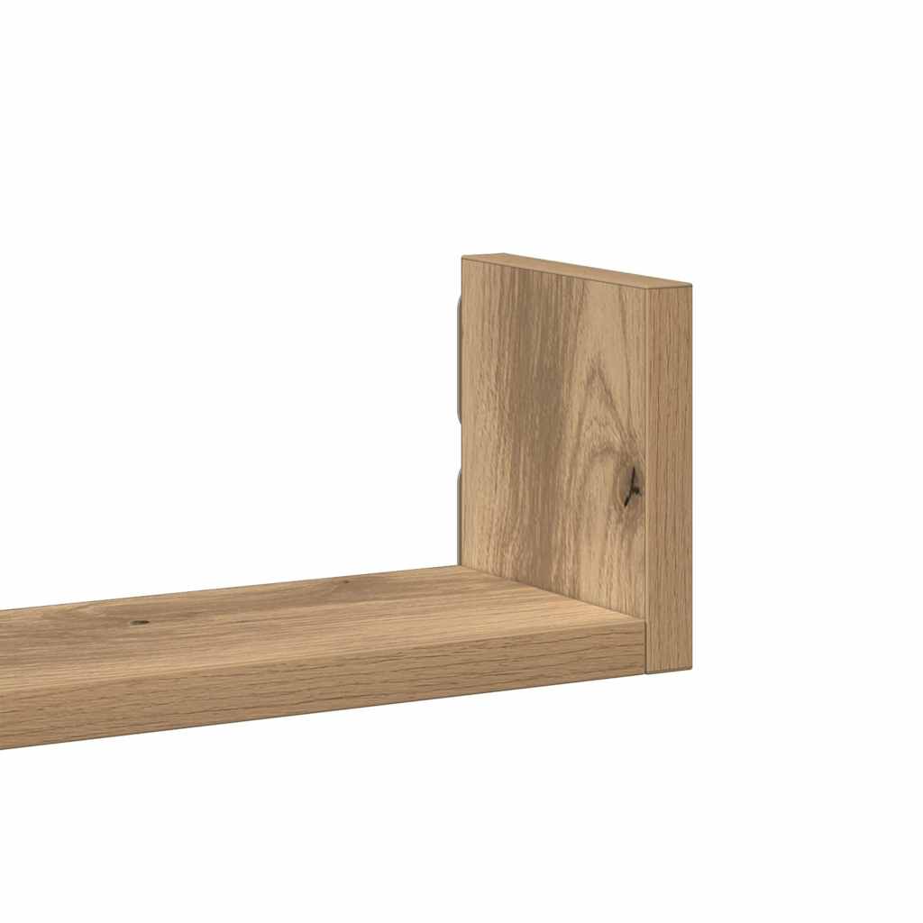 vidaXL Półki ścienne, 3 szt., dąb artisian, materiał drewnopochodny