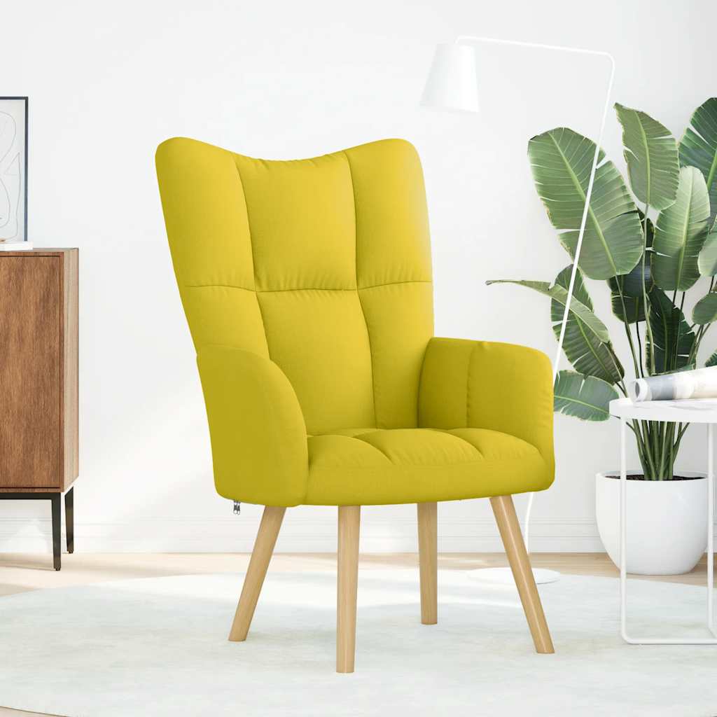 vidaXL Fotel relaksacyjny jasnożółty materiał
